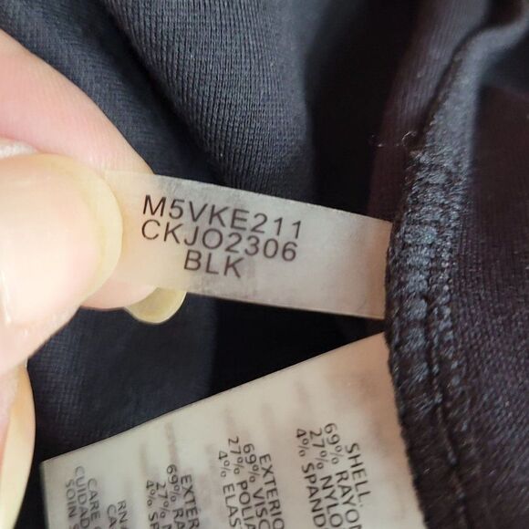 Calvin Klein Womens Pants Power Stretch Embossed Snake Leggings Skinny Black M - Picture 16 of 16